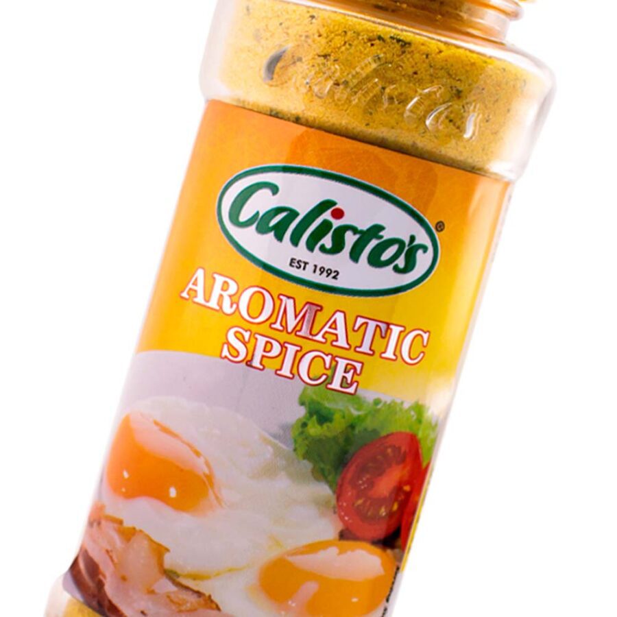 Calisto’s Aromatic Spice - fragrant seasoning blend for stews, curries, and marinades. Close up.