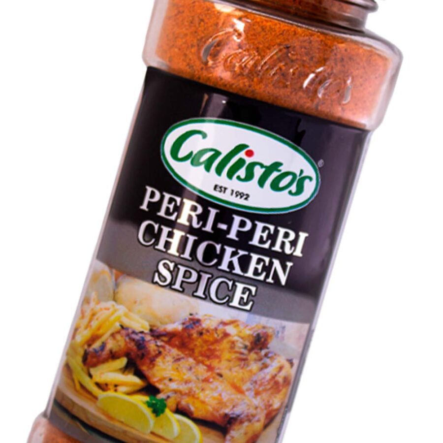 Calisto’s Peri-Peri Chicken Spice - spicy peri-peri seasoning blend for grilling and roasting chicken. Close up.