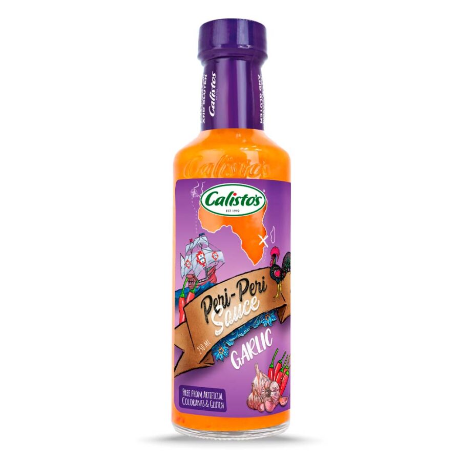 Calisto’s Peri-Peri Sauce - Garlic - spicy garlic peri-peri sauce for marinating and dipping.