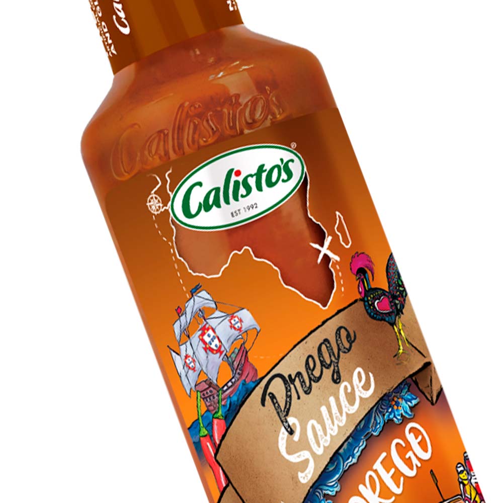 periperiprego zoom sml Calisto’s Prego Sauce - tangy Portuguese-style sauce for steak rolls and marinades. Close up.