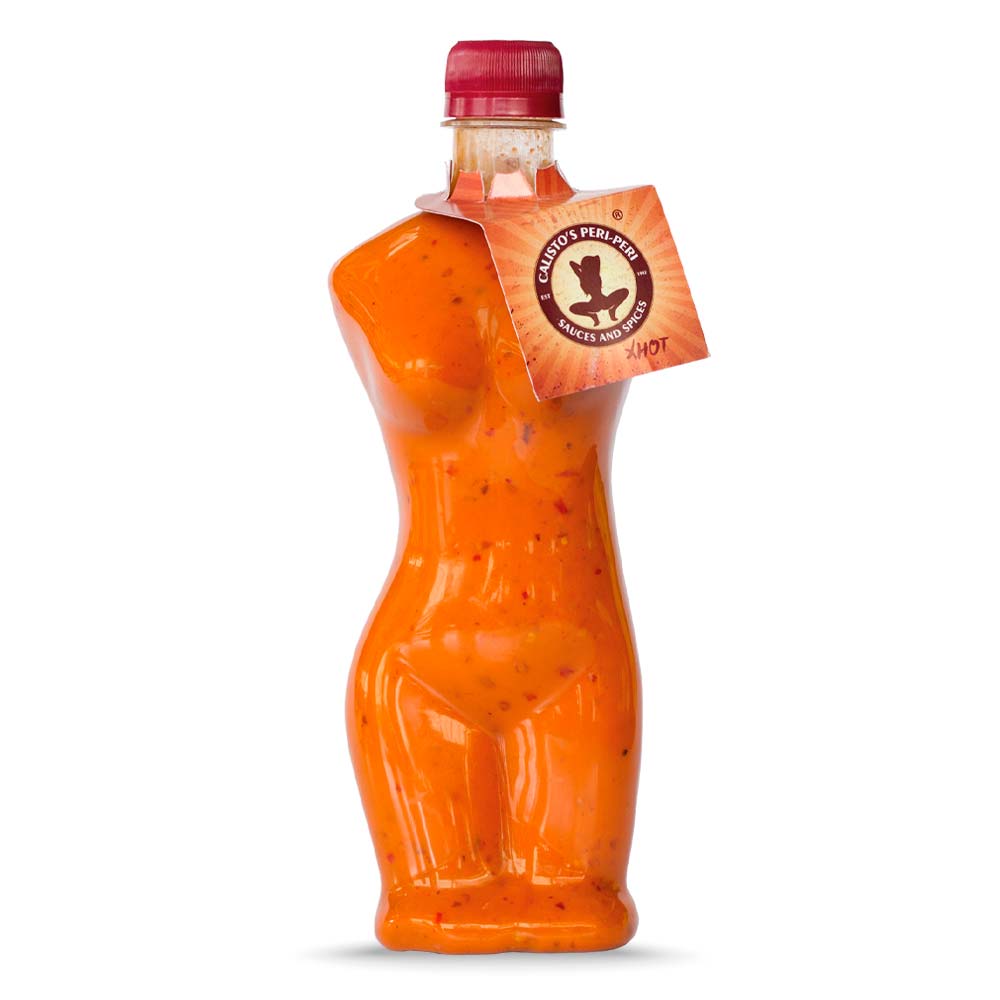 senhoritaxhot sml Calisto’s Senhorita Peri-Peri Sauce - Extra Hot - fiery peri-peri sauce in a bold female-shaped bottle