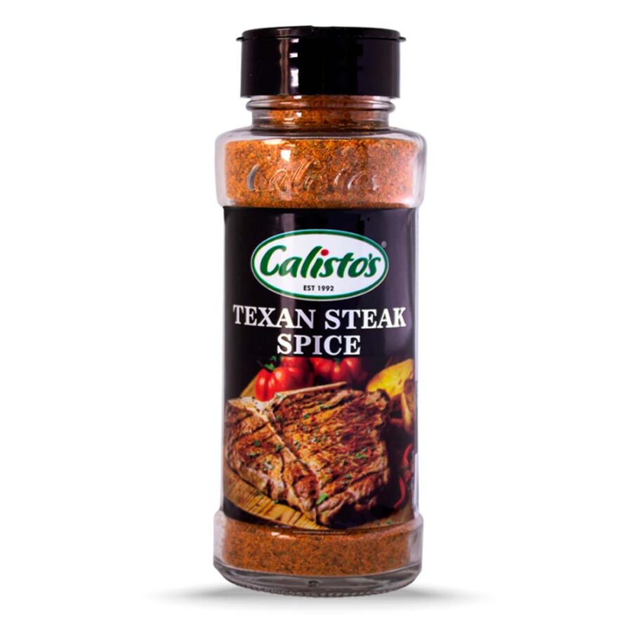 Calisto’s Texan Steak Spice - smoky seasoning blend for steak, chops, and braai meats.